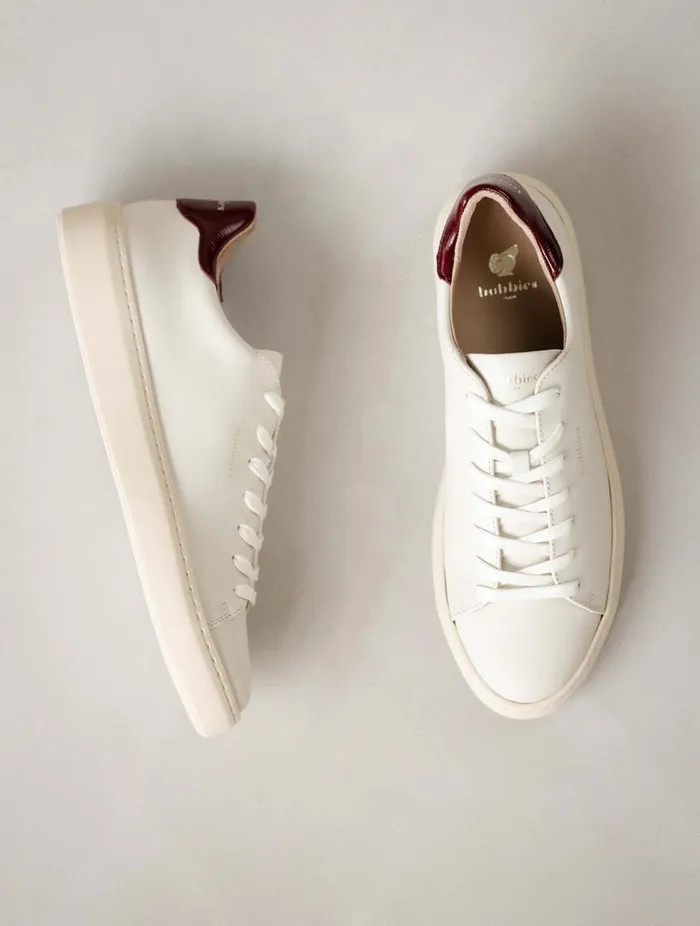 Sanna Off White and Nebbiolo Women Bobbies Sneakers
