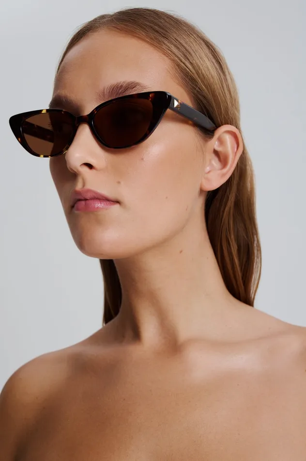 Scanlan Theodore Eyewear Women ST FELINE OVAL SUNGLASSES TORTSHELL