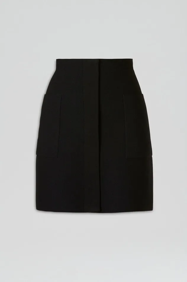 Scanlan Theodore Skirts Women CREPE KNIT POCKET MINI SKIRT BLACK Scanlan Theodore Skirts Women CREPE KNIT POCKET MINI SKIRT BLACK