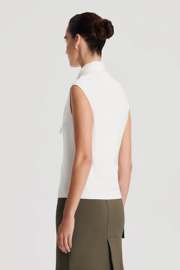Scanlan Theodore Tops Women SILK CRAVAT TANK CREME Scanlan Theodore Tops Women SILK CRAVAT TANK CREME