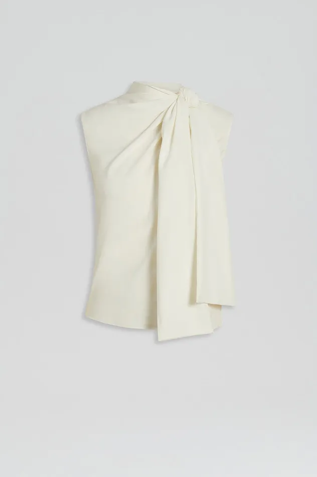 Scanlan Theodore Tops Women SILK CRAVAT TANK CREME Scanlan Theodore Tops Women SILK CRAVAT TANK CREME