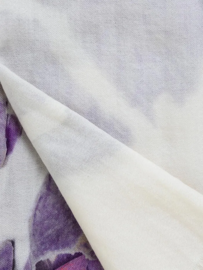 Scarf Cashmere Silk Scattered Orchid Print Orchid Women Akris Collector Scarves