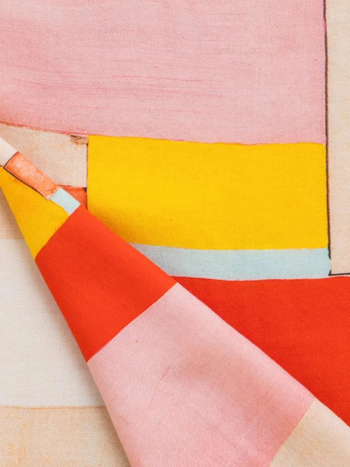 Scarf In Cashmere And Silk With Mural Print Multicolor Women Akris Collector Scarves