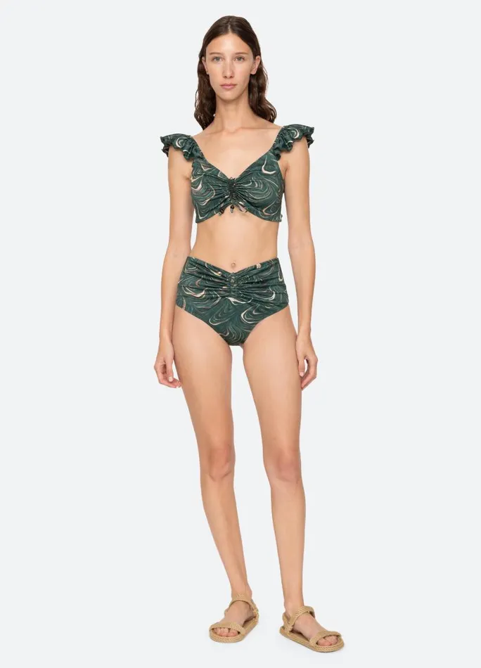 Sea New York Swimwear Women Amara Bikini Bottom Green