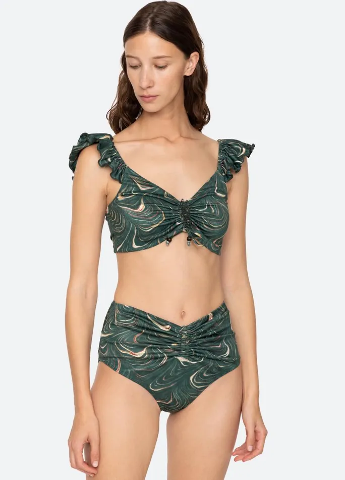 Sea New York Swimwear Women Amara Bikini Bottom Green