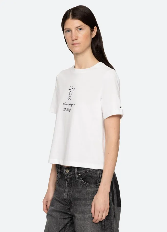 Sea New York Tops Women Champagne TShirt White Sea New York Tops Women Champagne TShirt White