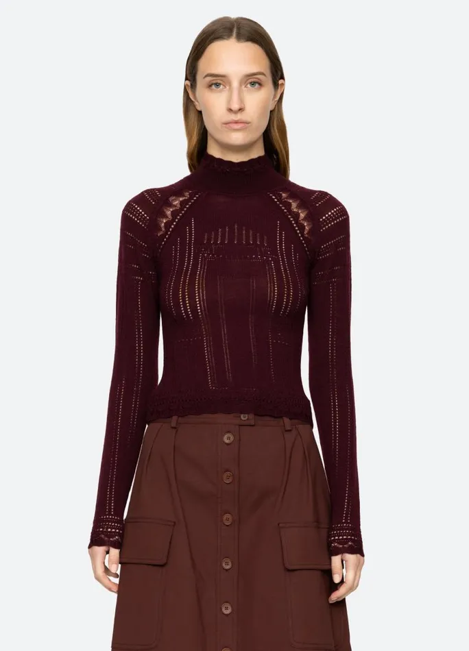 Sea New York Tops Women Paxton Turtleneck Burgundy