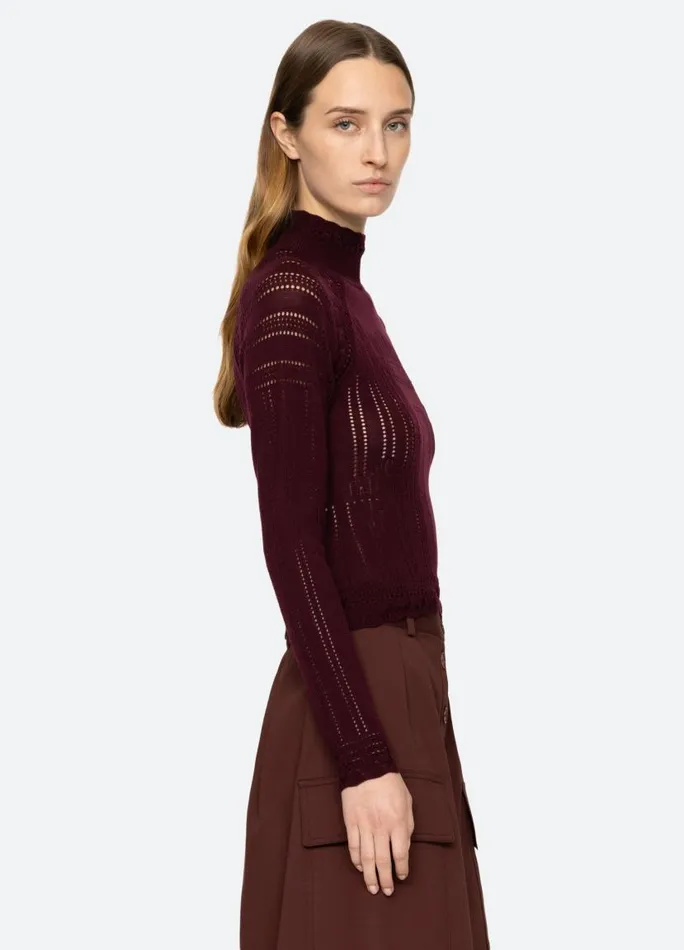 Sea New York Tops Women Paxton Turtleneck Burgundy