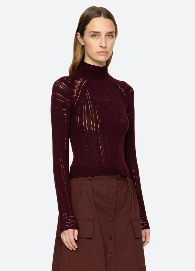 Sea New York Tops Women Paxton Turtleneck Burgundy