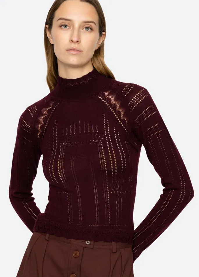Sea New York Tops Women Paxton Turtleneck Burgundy