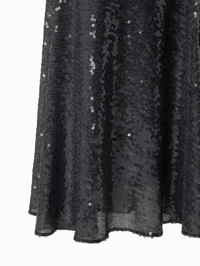 Sequins Apron Bodice Inset Midi Dress Dark Slate Women Akris Dresses
