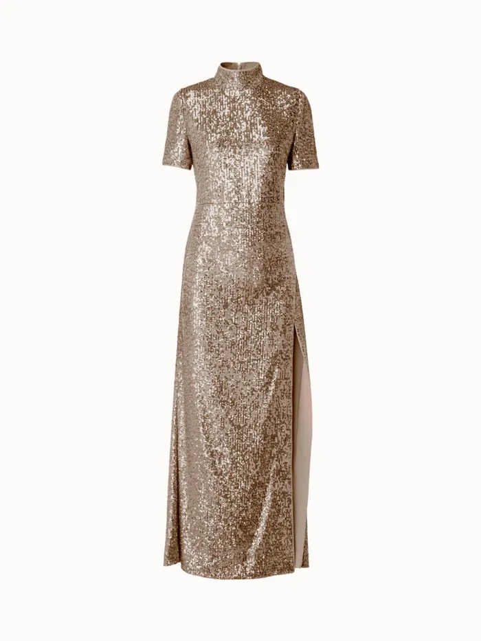 Sequins Gown Gold Women Akris Dresses