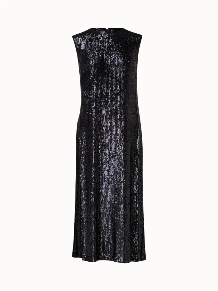 Sequins Long Tunic Black Women Akris Blouses