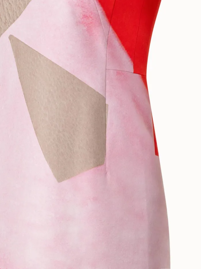Sheath Dress In Cotton Silk With Spectra Print Poppymulticolor Women Akris Dresses