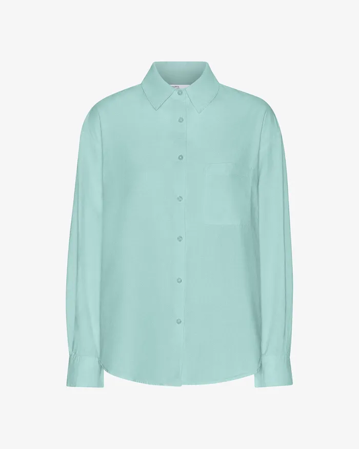 Shirts Colorfulstandard Women Organic Oversized Shirt 8211 Teal Blue