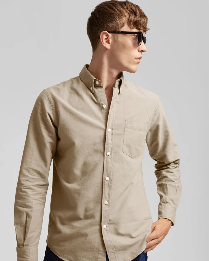 Shirts Men Organic Button Down Shirt 8211 Cloudy Grey Colorfulstandard