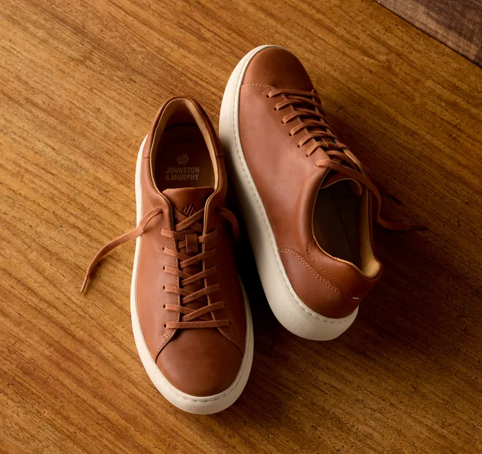 Shoes Anders LaceToToe Tan Full Grain 8211 Johnston and Murphy Men
