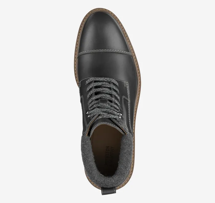 Shoes Barrett Cap Toe Boot Gray Full Grain Johnston and Murphy Men