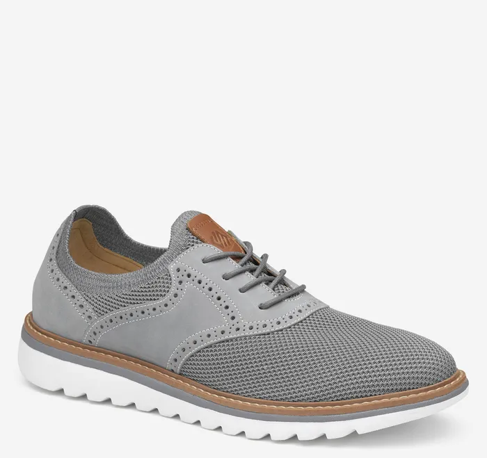 Shoes Johnston and Murphy Men Braydon Knit Saddle Gray KnitNubuck