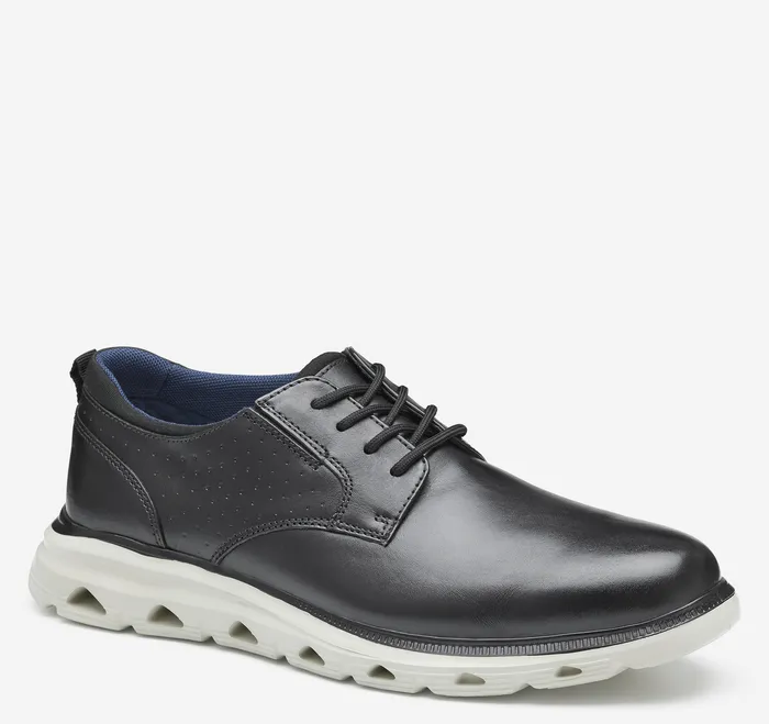Shoes Men Johnston and Murphy Jenkins Plain Toe Black Full Grain