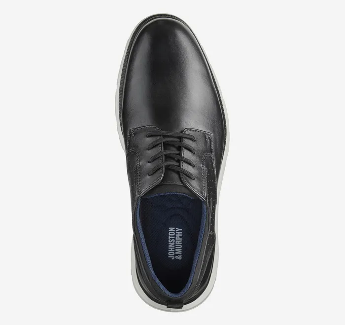 Shoes Men Johnston and Murphy Jenkins Plain Toe Black Full Grain
