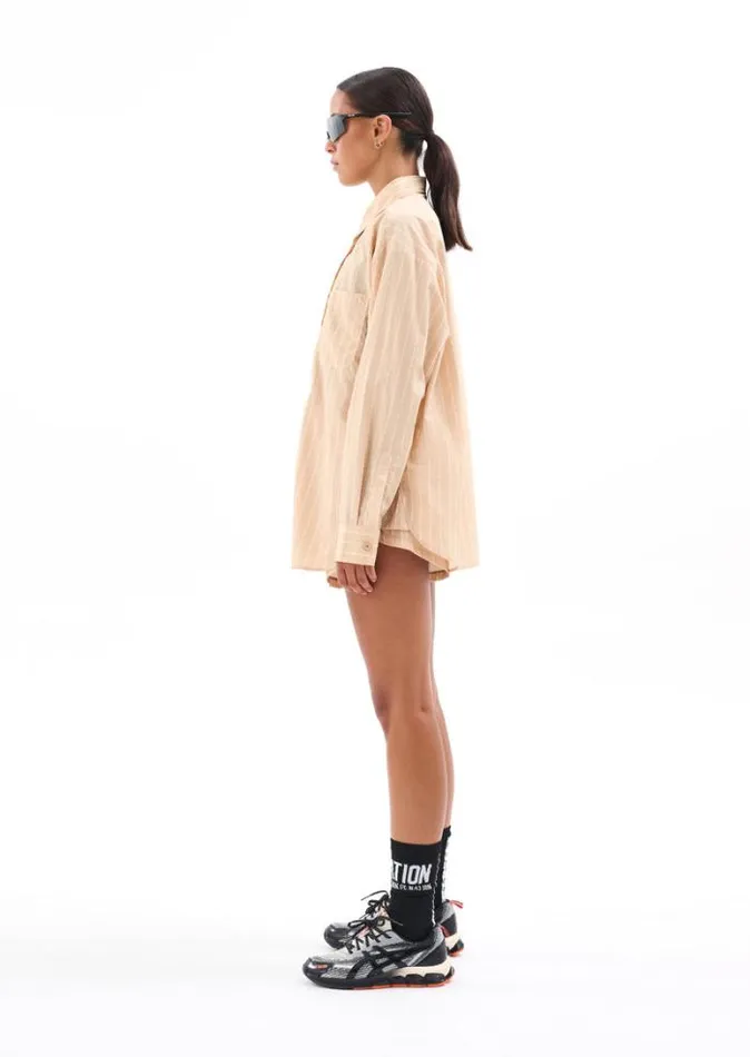 Shop AVENTURA SHIRT IN PINSTRIPE PRINT PE Nation Long Sleeve Tops