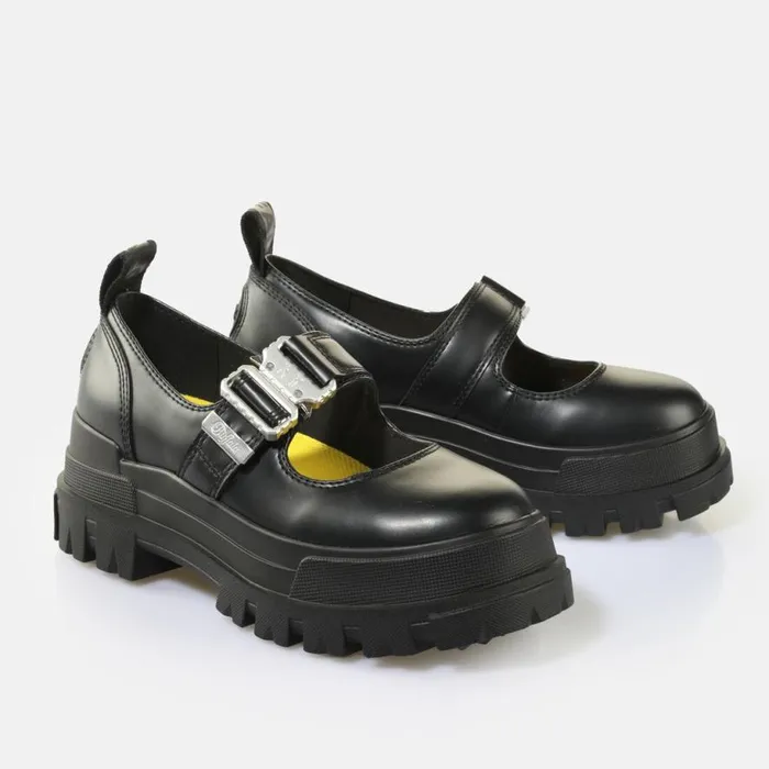 Shop Ballet Flats BUFFALO Aspha Ballerina Buckle Black