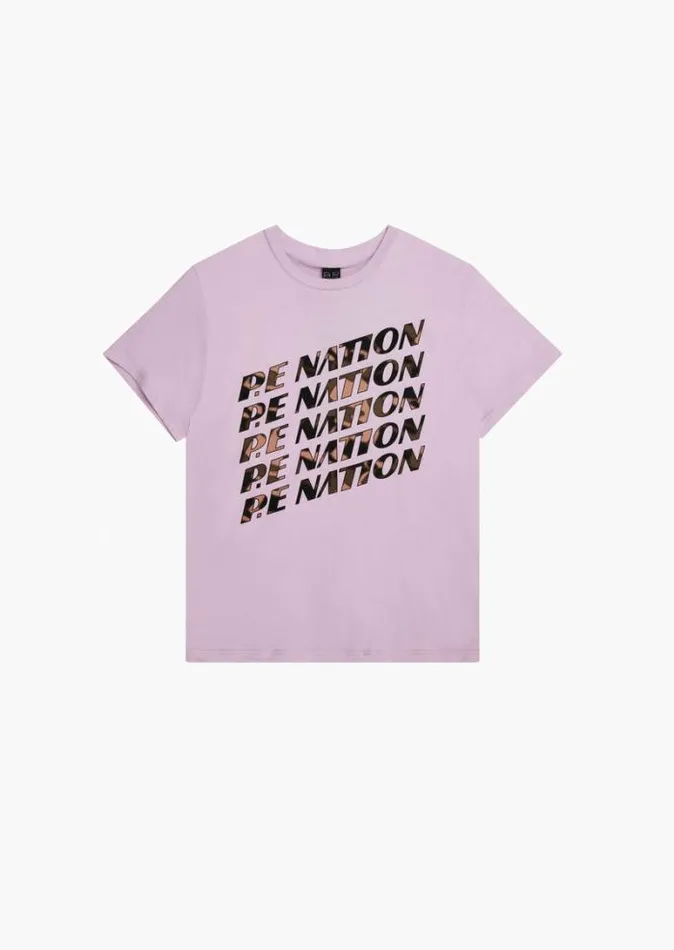 Shop BLOCK PASS SS TEE IN FAIR ORCHID PE Nation Tees and Tanks