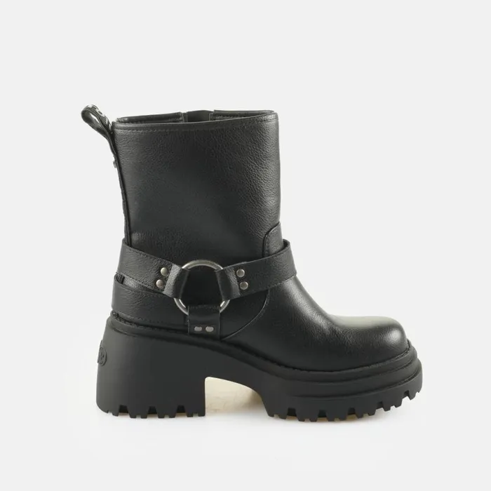 Shop Boots and AnkleBoots BUFFALO BFL BRAVR BIKER LO 8211 VEGAN NAPPA 8211 BLACK Black