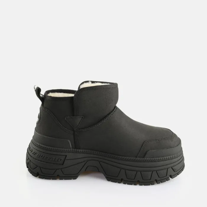 Shop Boots and AnkleBoots BUFFALO Fusion Slip On Lo Warm Black