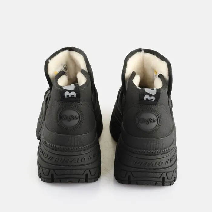 Shop Boots and AnkleBoots BUFFALO Fusion Slip On Lo Warm Black