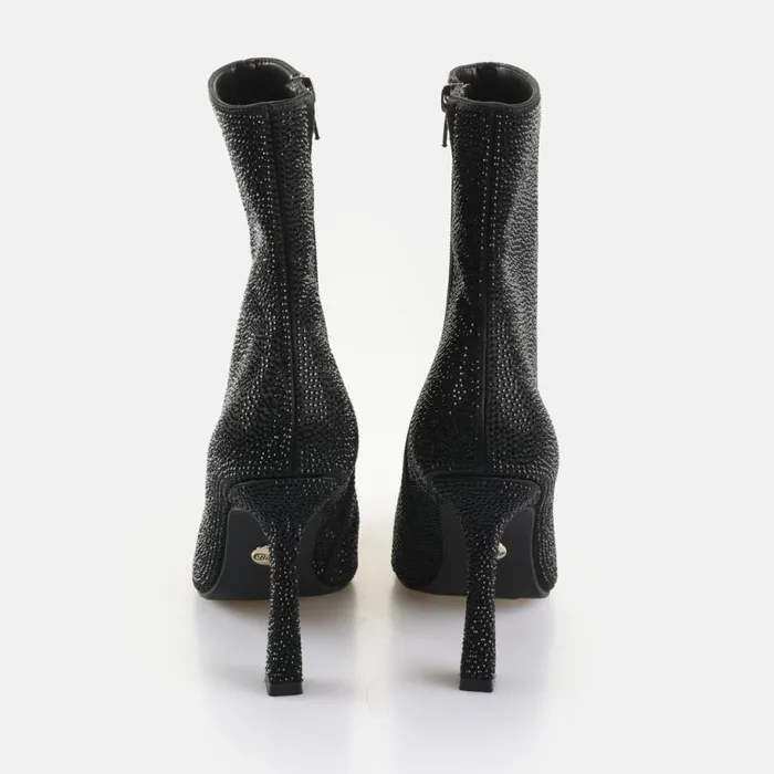 Shop Boots and AnkleBoots BUFFALO LINDA ANKLE SHINE 8211 VEGAN SATIN 8211 BLACK Black