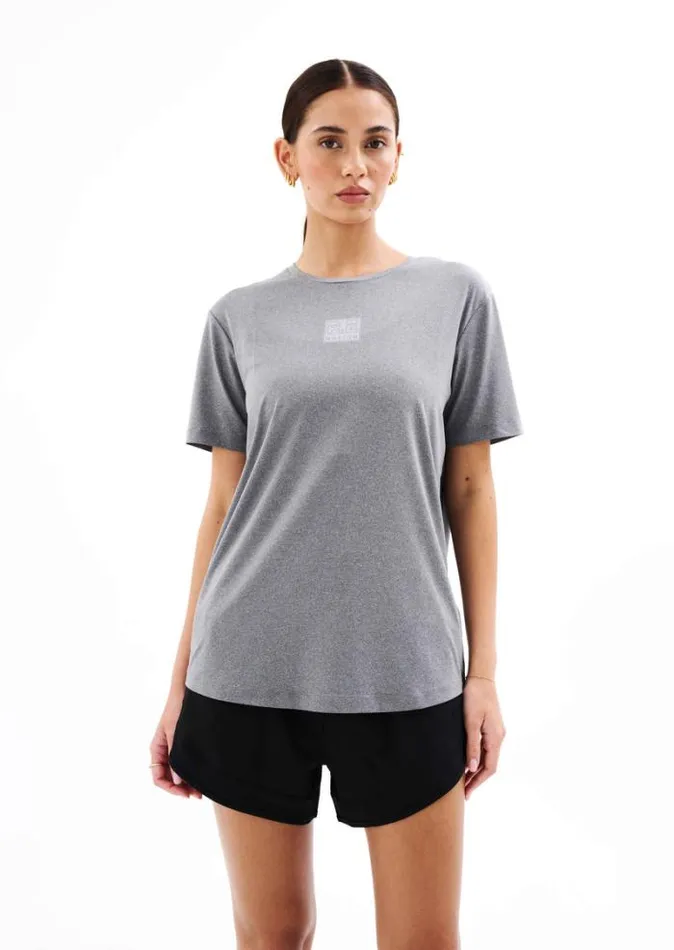 Shop CROSSOVER MARLE AIR FORM TEE IN GREY MARLE PE Nation Tees and Tanks