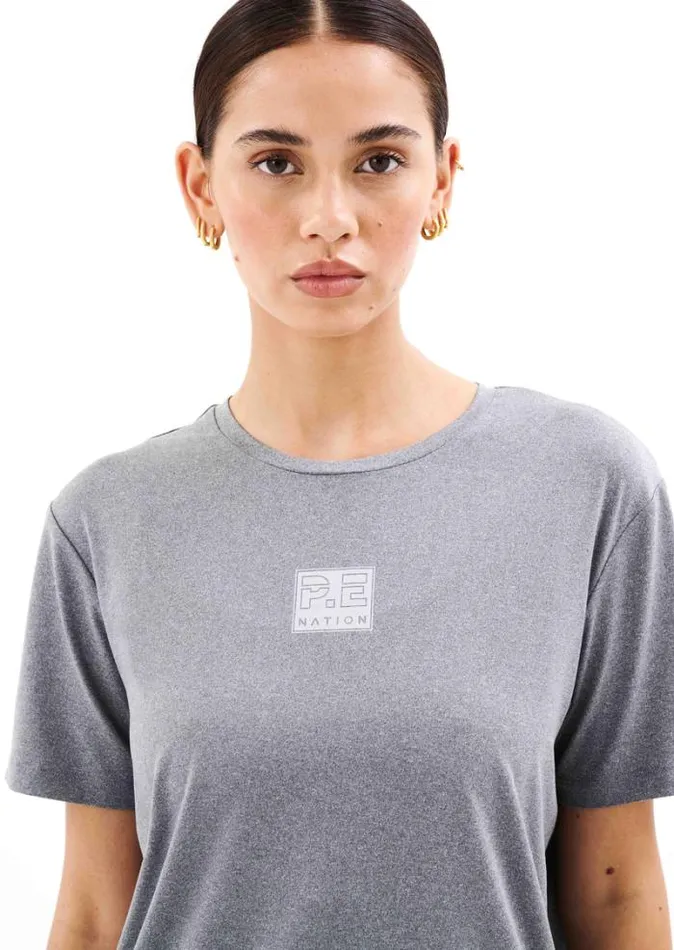Shop CROSSOVER MARLE AIR FORM TEE IN GREY MARLE PE Nation Tees and Tanks