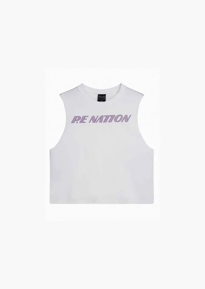 Shop DOUBLE JUMP TANK IN OPTIC WHITE PE Nation Tees and Tanks