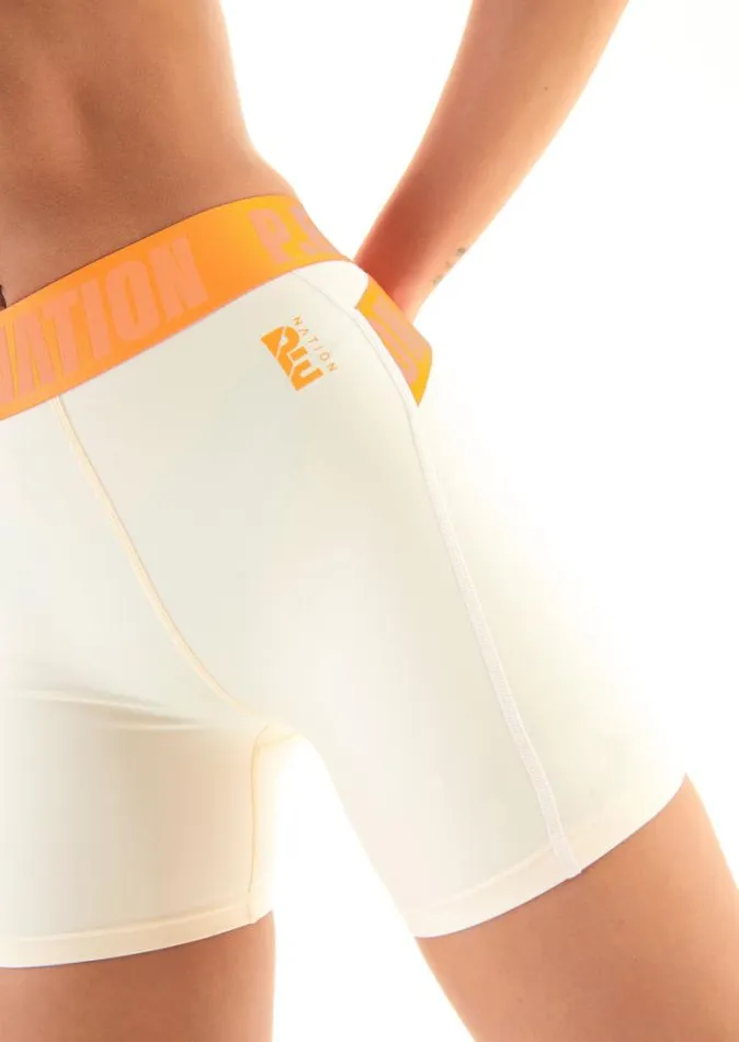 Shop FAIRWAY BIKE SHORT IN PEARLED IVORY PE Nation Shorts