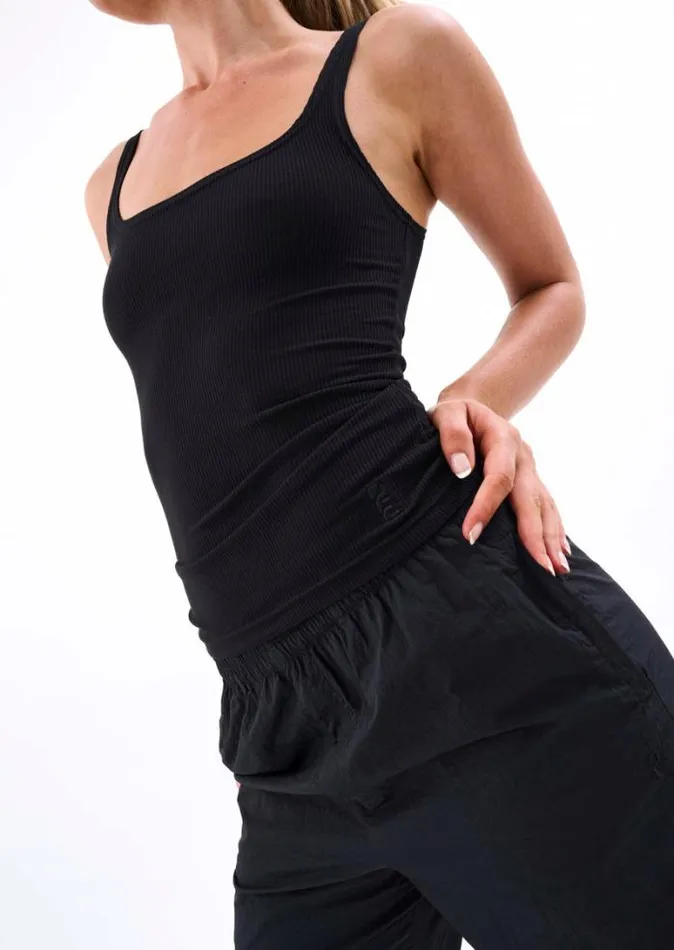 Shop FREE PLAY RIB SINGLET IN BLACK PE Nation Tees and Tanks