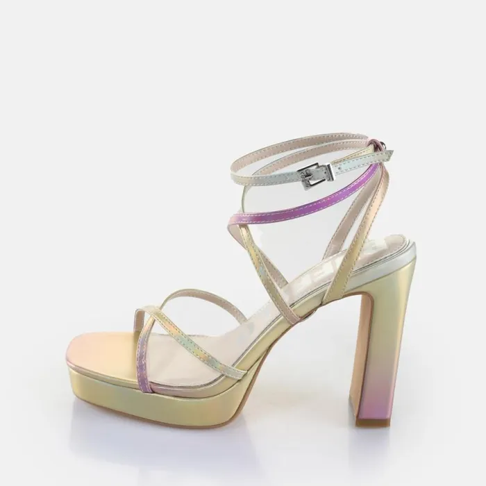 Shop Heels BUFFALO June Mss Silver Metallic