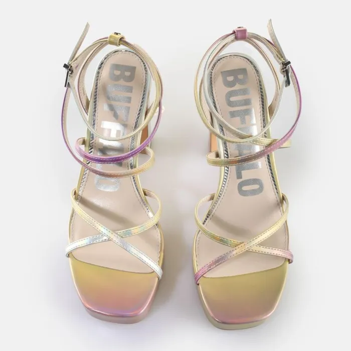 Shop Heels BUFFALO June Mss Silver Metallic