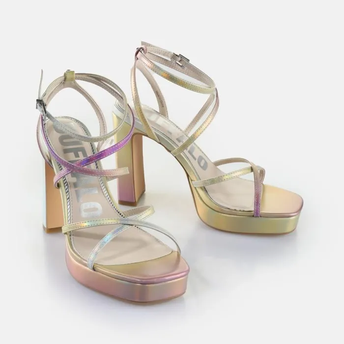 Shop Heels BUFFALO June Mss Silver Metallic