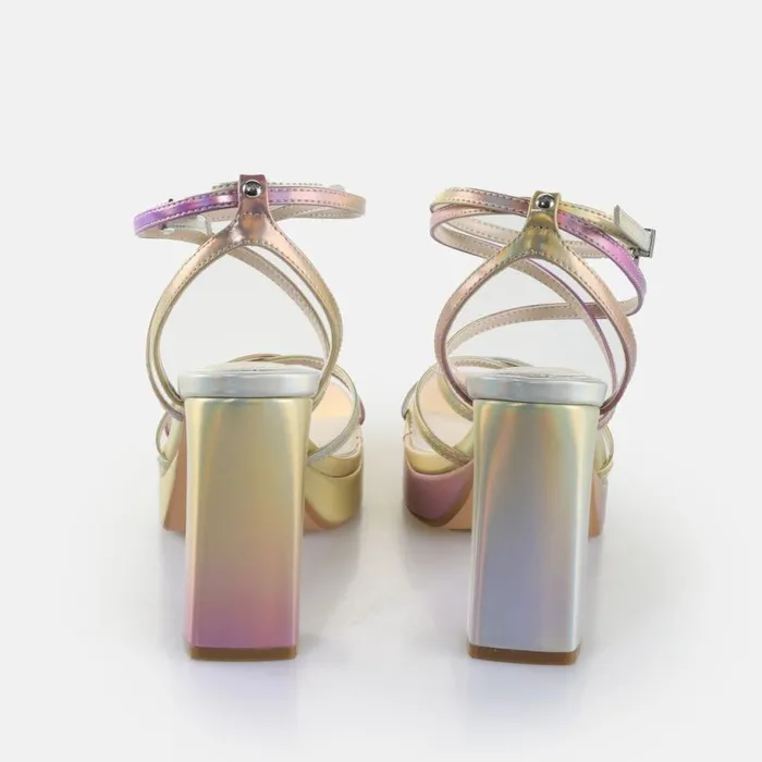 Shop Heels BUFFALO June Mss Silver Metallic