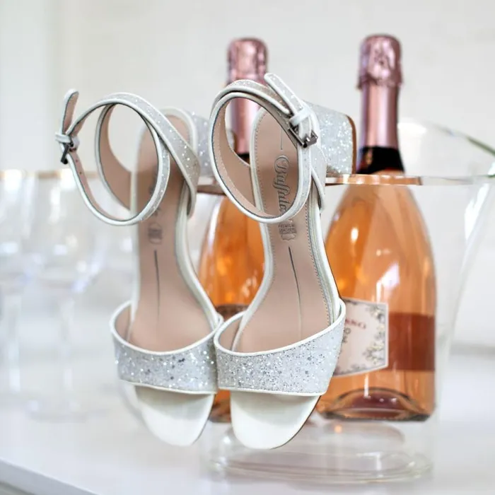 Shop Heels BUFFALO Lucy Shine White Silver