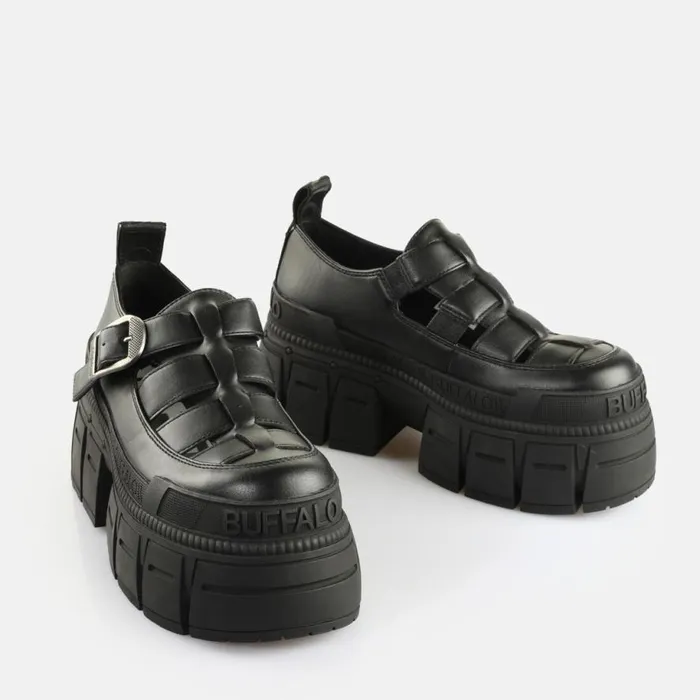 Shop Lace Up Shoes BUFFALO Gospher Fisher Black