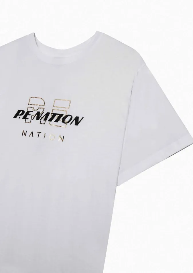Shop MIXTAPE TEE OPTIC WHITE PE Nation Tees and Tanks