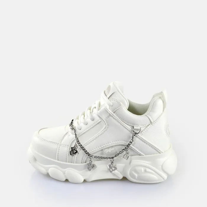 Shop Sneakers BUFFALO CLD Corin Chain Butterfly White Silver