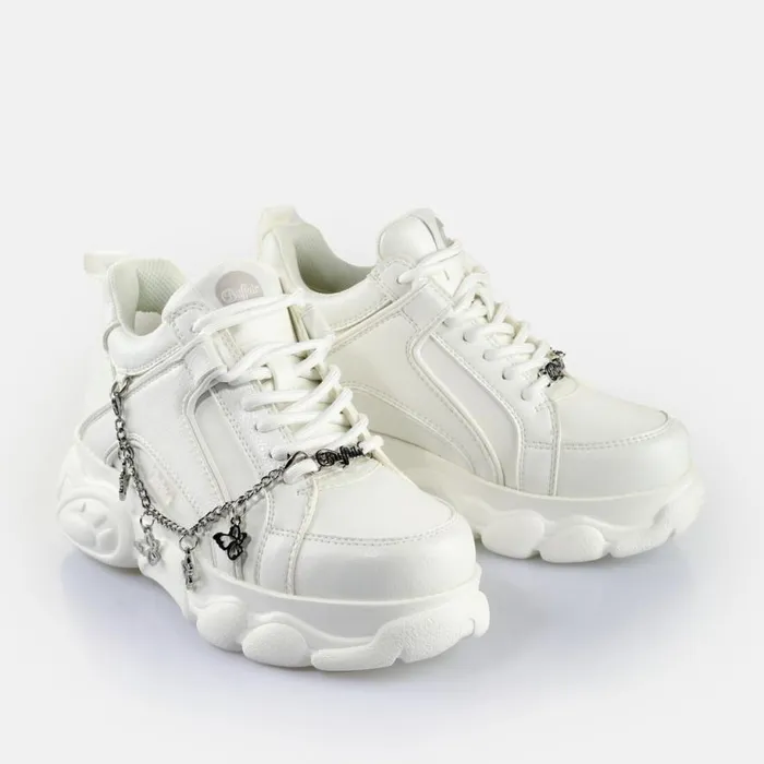 Shop Sneakers BUFFALO CLD Corin Chain Butterfly White Silver