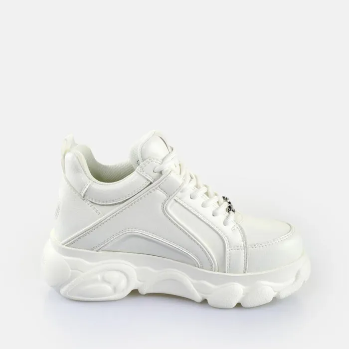 Shop Sneakers BUFFALO CLD Corin Chain Butterfly White Silver