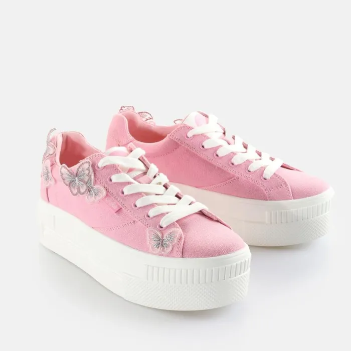 Shop Sneakers BUFFALO PAIRED BUTTERFLY LACE 8211 ORGANIC COTTON 8211 ROSERED Red
