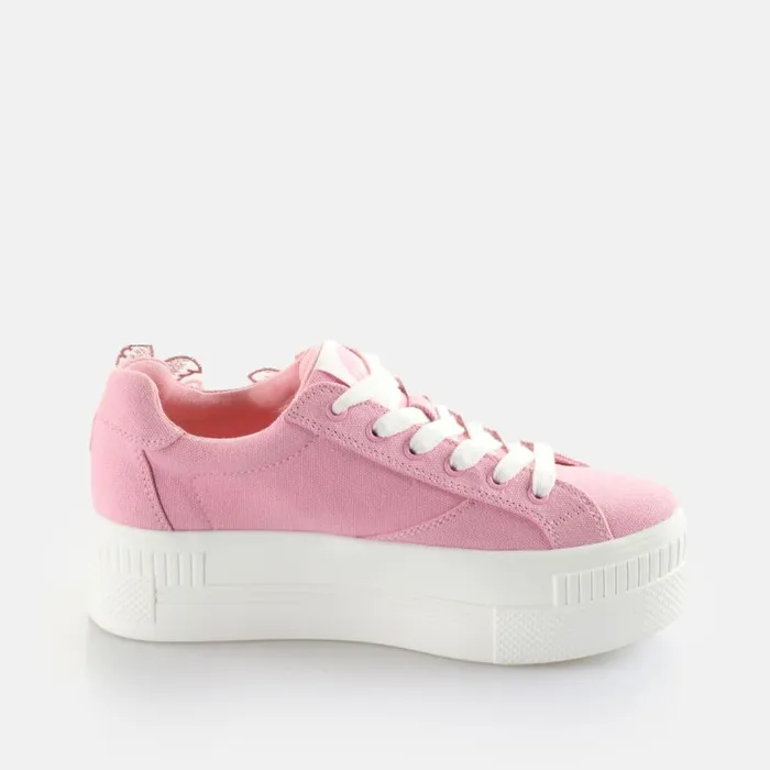 Shop Sneakers BUFFALO PAIRED BUTTERFLY LACE 8211 ORGANIC COTTON 8211 ROSERED Red