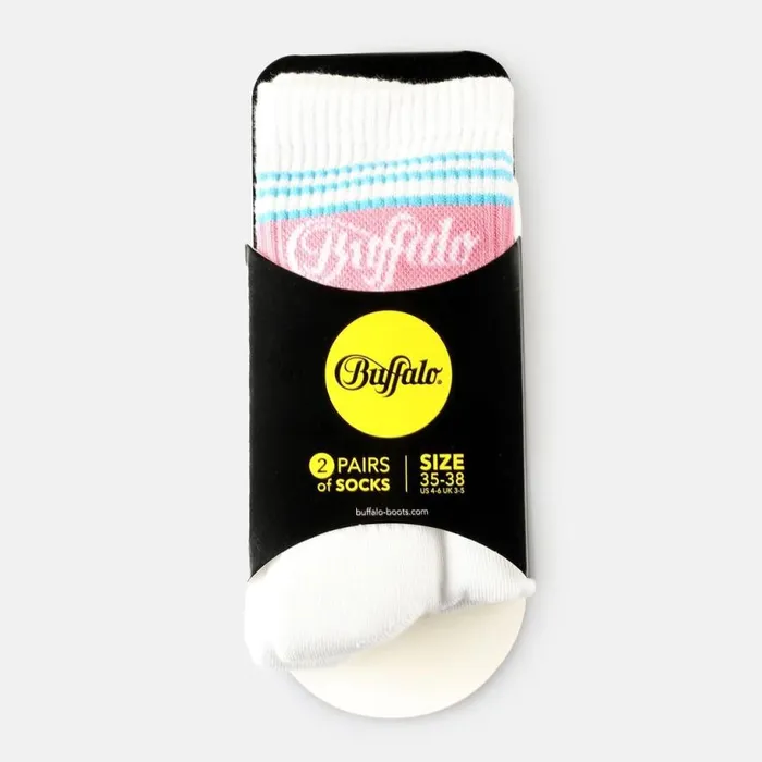 Shop Socks BUFFALO Tennis Stripes 2 Pack Whitemulticolor